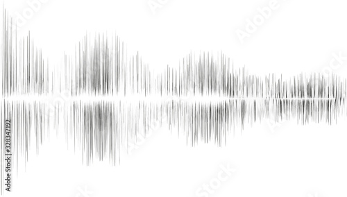 Abstract Line Digital Sound Wave on White Background,technology and earthquake wave diagram concept,design for music studio and science,Vector Illustration.