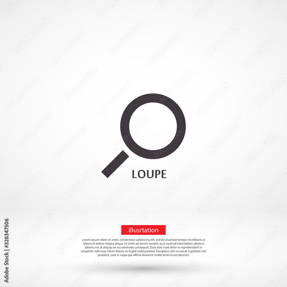 Magnifier with a man vector icon , lorem ipsum Flat design Magnifier with a man vector icon , lorem ipsum Flat design