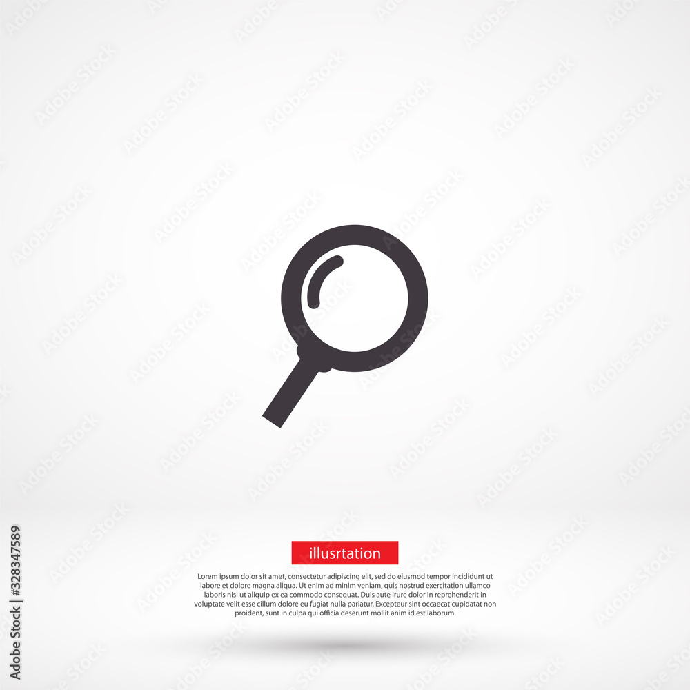 Magnifier with a man vector icon , lorem ipsum Flat design Magnifier with a man vector icon , lorem ipsum Flat design