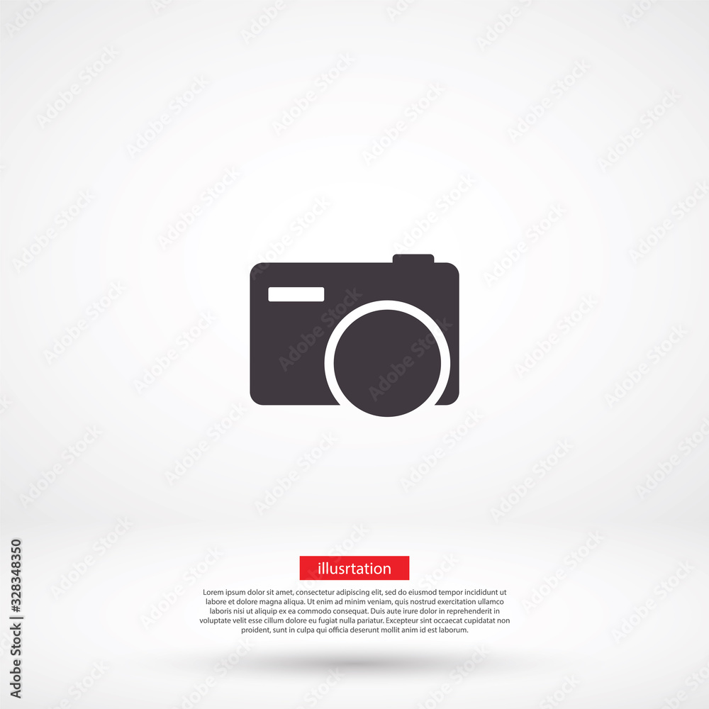 Camera vector icon , lorem ipsum Flat design Camera vector icon , lorem ipsum Flat design