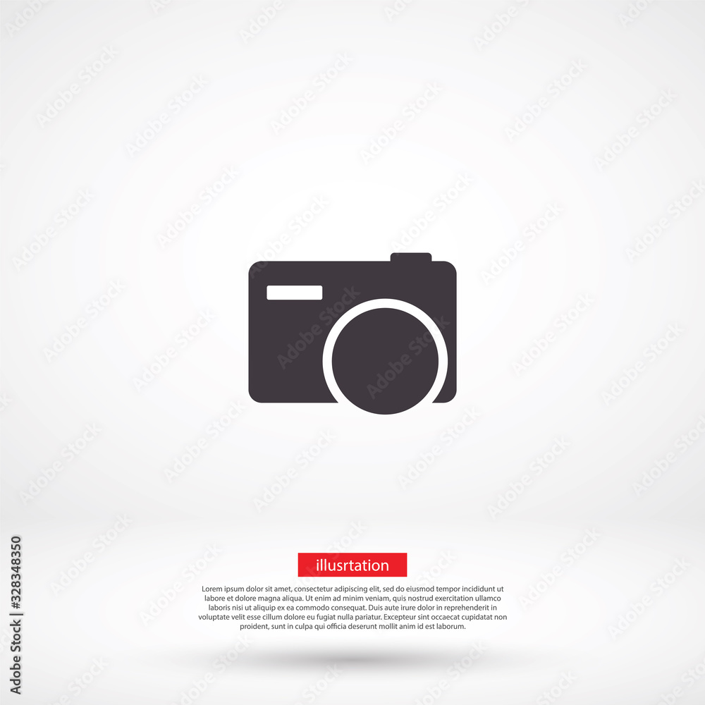 Camera vector icon , lorem ipsum Flat design