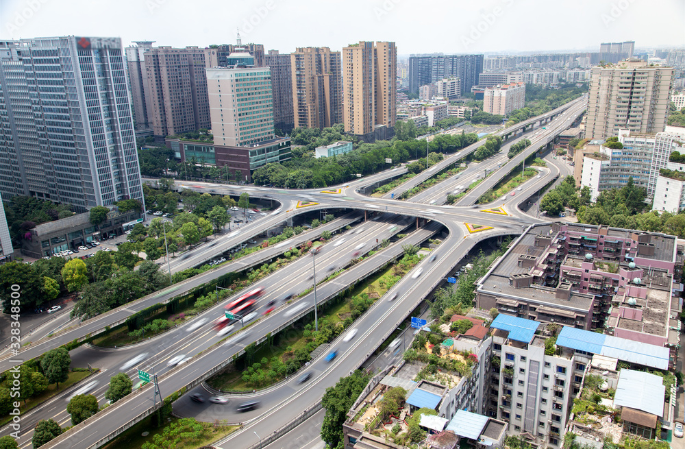 Fototapeta premium Chengdu highways in southwestern China Sichuan 