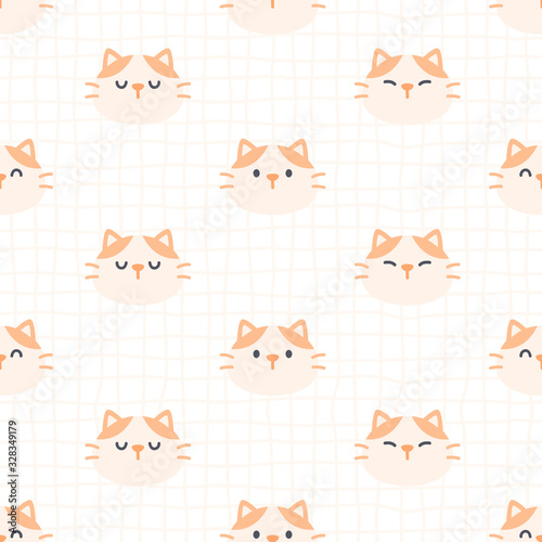 Cute cat seamless pattern background