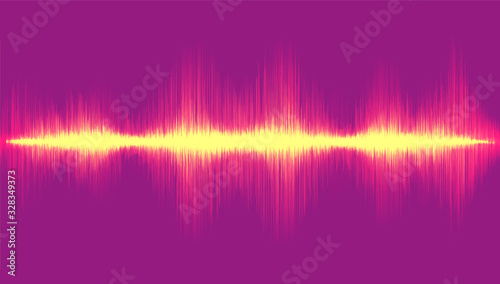 Light Digital Sound Wave on Violet Background,Technology Wave concept,design for music studio and science,Vector Illustration.