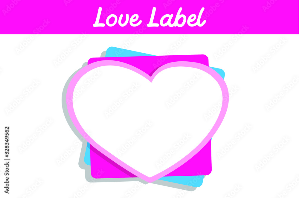 valentines day Label with hearts