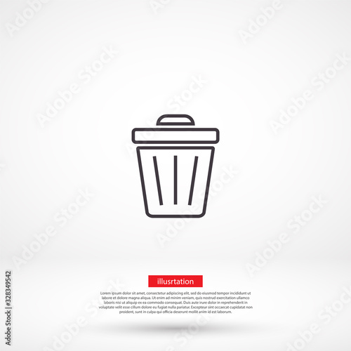 Trash vector icon , lorem ipsum Flat design