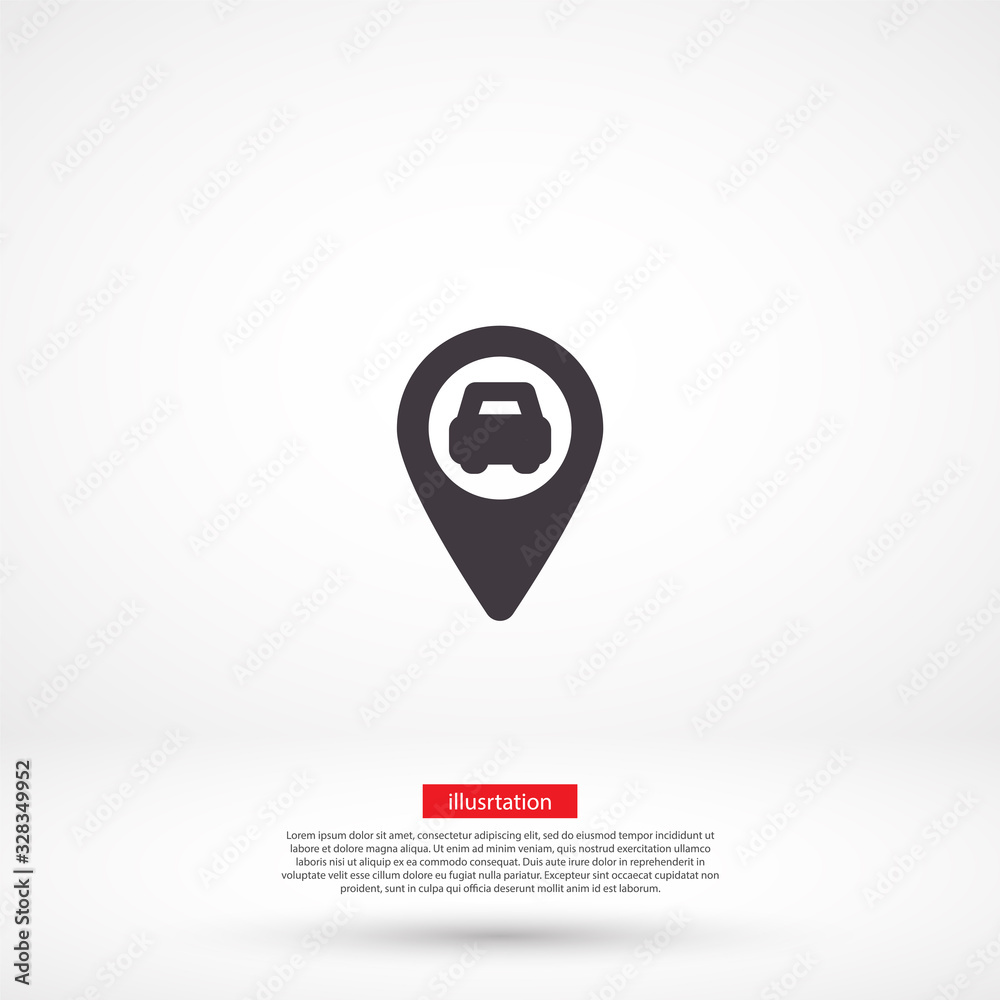 Navigation vector icon , lorem ipsum Flat design