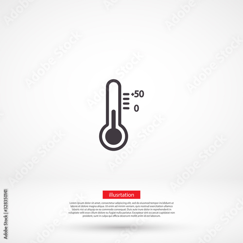 Thermometer vector icon , lorem ipsum Flat design