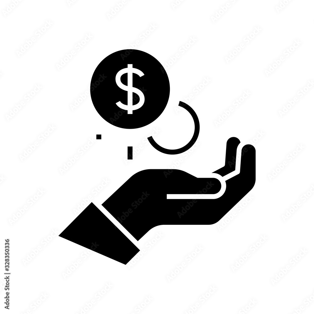 Salary black icon, concept illustration, vector flat symbol, glyph sign. Salary black icon, concept illustration, vector flat symbol, glyph sign.