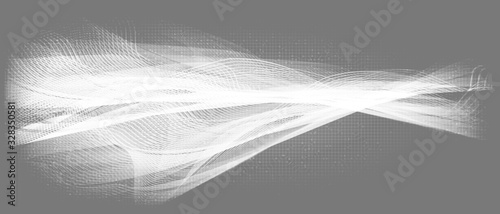Waving White Digital Sound Wave on Gray Background,technology and earthquake wave diagram concept,design for music studio and science,Vector Illustration.