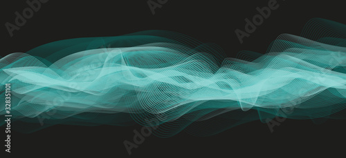 Green Digital Sound Wave Background,technology and earthquake wave diagram concept,design for music studio and science,Vector Illustration.