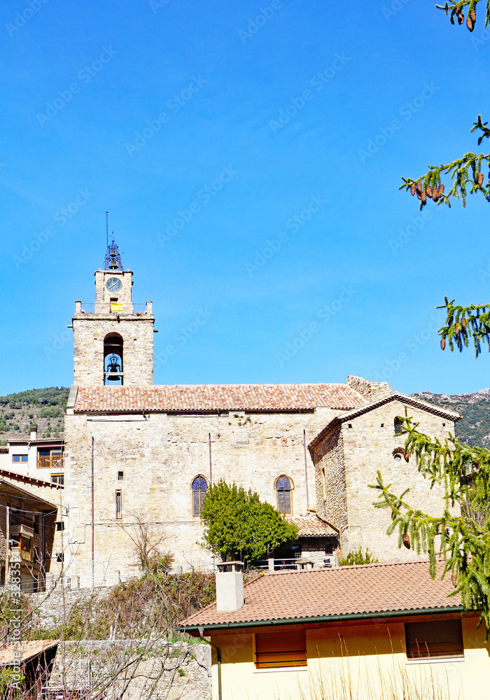 Panorámica de Bagá, Comarca del Bergada, Barcelona, Catalunya, España, Europa