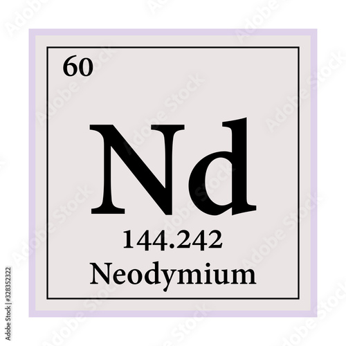 Neodymium Periodic Table of the Elements Vector illustration eps 10.