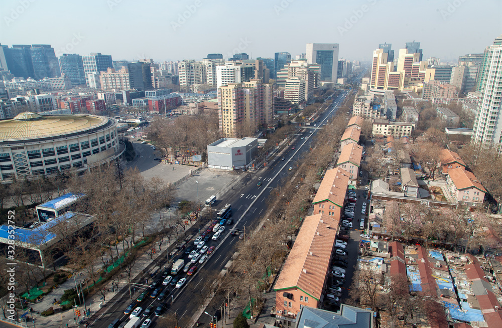 Fototapeta premium Dongcheng district of Beijing city in China 