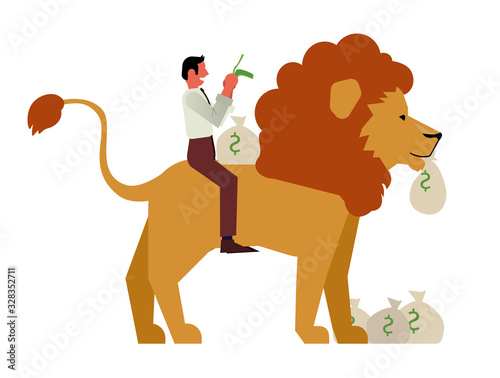 Man ride the Income Tax Lion, Federal Revenue Lion, IRPF, Federal Revenue
