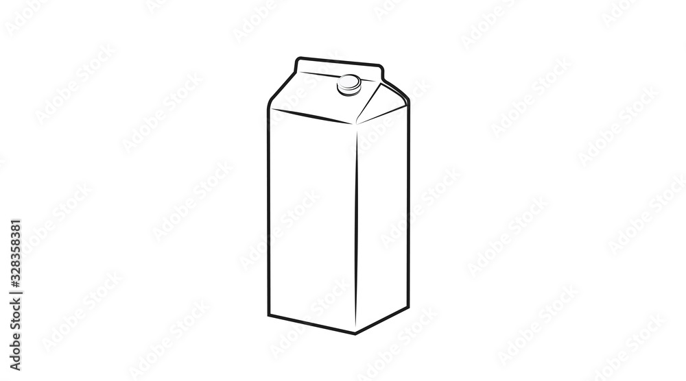 Milk flat icon. Vector isolated Milk Box Icon. Outline pictogram of a milk box Milk flat icon. Vector isolated Milk Box Icon. Outline pictogram of a milk box
