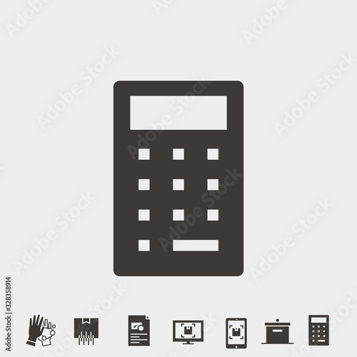 mathematical calculator icon vector illustration with free bonus icons