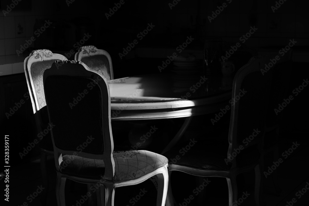 Obraz premium the black and whithe interior in house