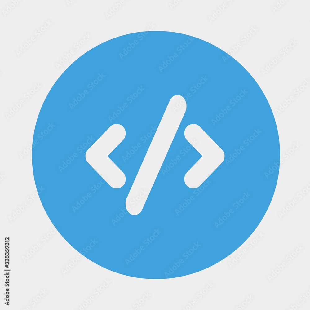 code icon blue vector computer programming flat style design Stock ...