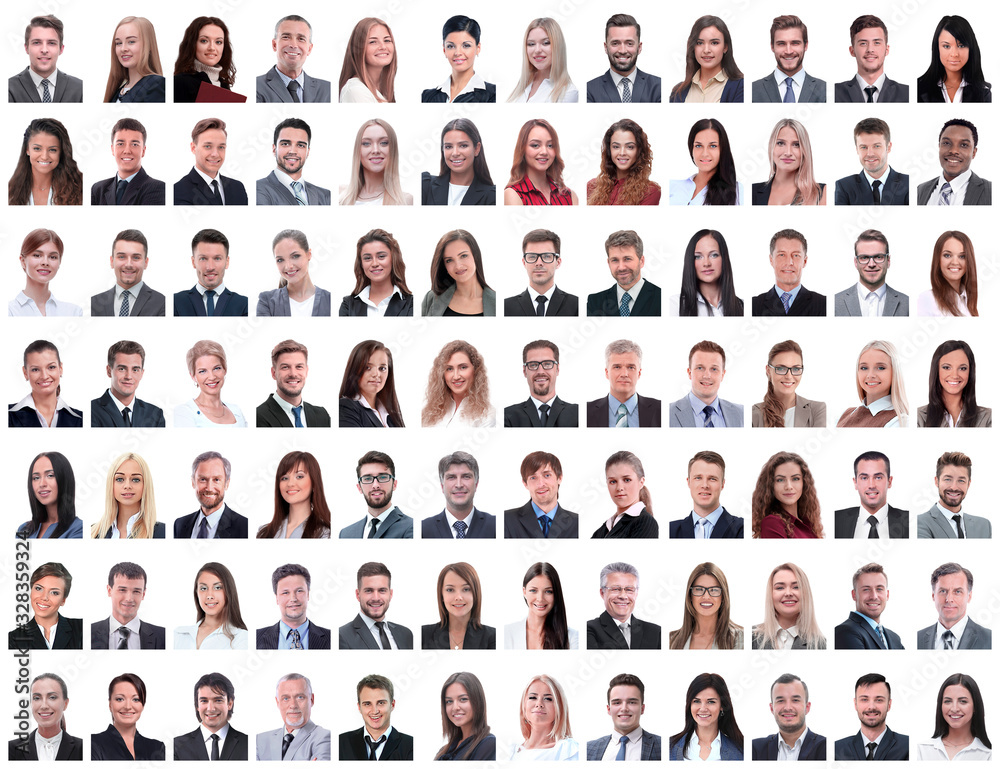 portraits of successful employees isolated on a white portraits of successful employees isolated on a white