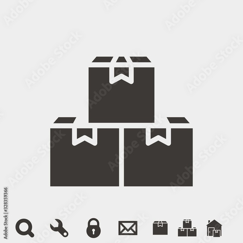 boxes vector icon online shopping parcel package 3 boxes stacked
