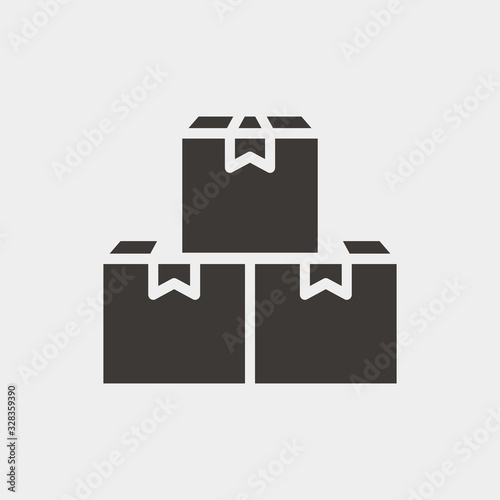 stack of boxes vector icon parcel