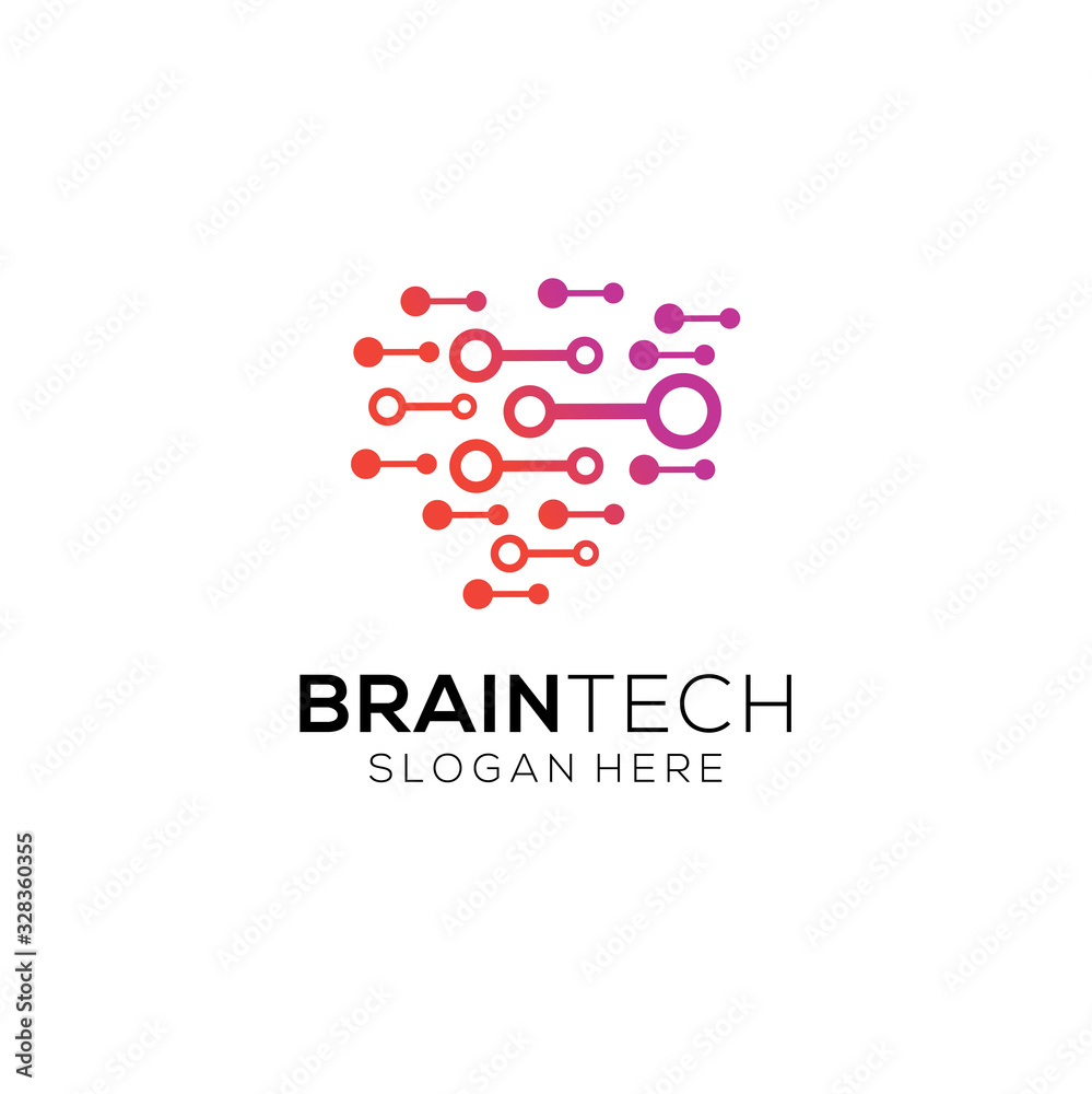 Illustration of Brain Technology Logo Design. Digital Tech Tech Logo Design Digital Tech Tech Logo With a white background Illustration of Brain Technology Logo Design. Digital Tech Tech Logo Design Digital Tech Tech Logo With a white background