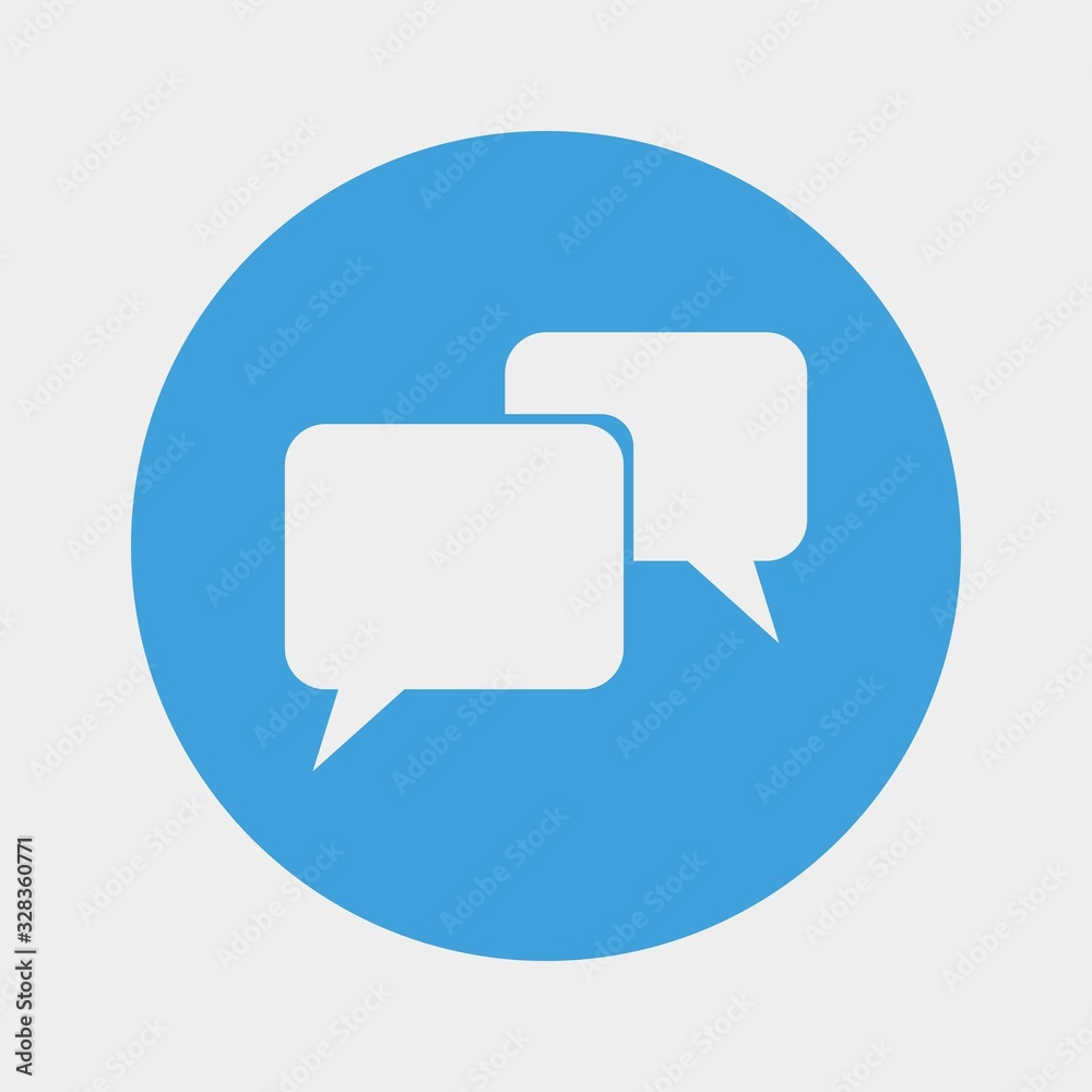 chat bubble icon in blue circle chat bubble icon in blue circle