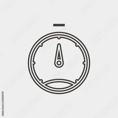 car speedometer line icon car speed gauge