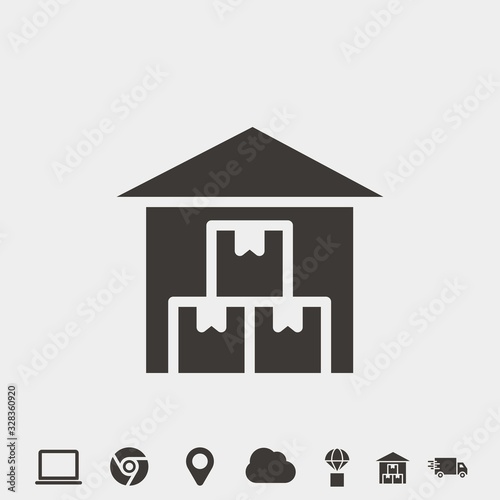 warehouse storage room icon vector delivery and packaging room with free bonus vector icon 