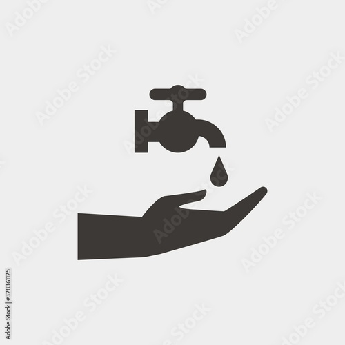 washing hands vector icon tap water hygiene