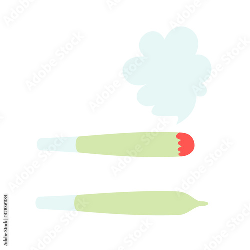 Vector illustration of joint or spliff. Medical prescribed drug consumption, medical marijuana.