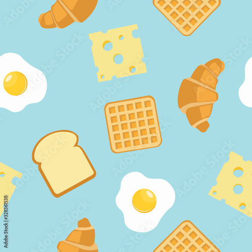 Breakfast Seamless Pattern Background or Wallpaper