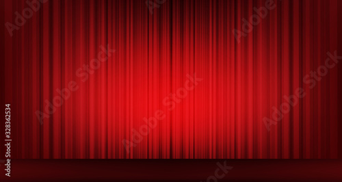 Vector Classic Red curtain with stage background,modern style.