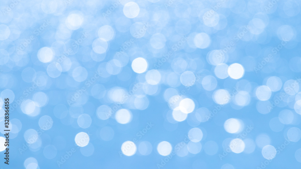 Bright light blue abstract background with white bokeh_ Bright light blue abstract background with white bokeh_