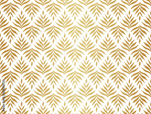 Vector hand drawn leaves seamless pattern. Abstract trendy floral background. Repeatable texture.