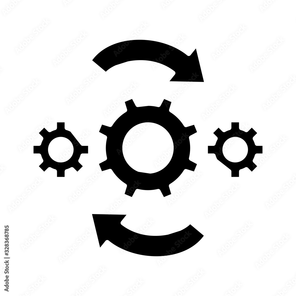 Settings changes black icon, concept illustration, vector flat symbol, glyph sign. Settings changes black icon, concept illustration, vector flat symbol, glyph sign.