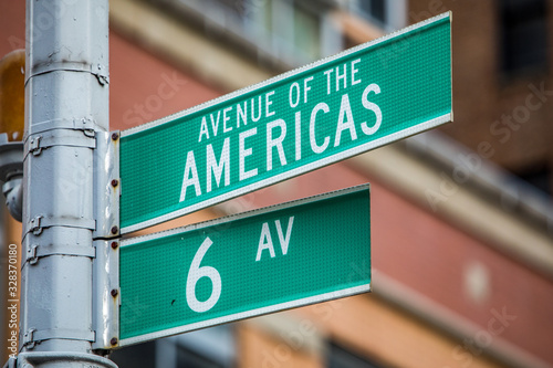 Photography street sign in New York City