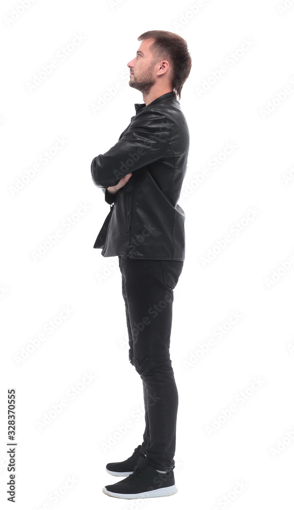side view. confident young man looking at copy space side view. confident young man looking at copy space