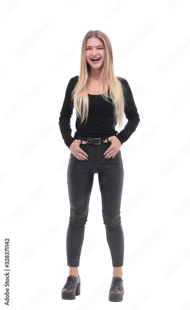 in full growth. portrait of stylish young woman in full growth. portrait of stylish young woman