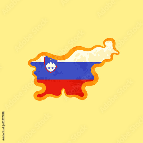 Slovenia - Map colored with Slovenian flag
