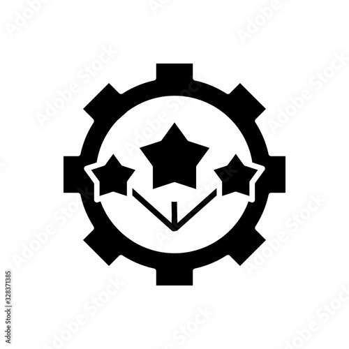 Star mechanism black icon, concept illustration, vector flat symbol, glyph sign.