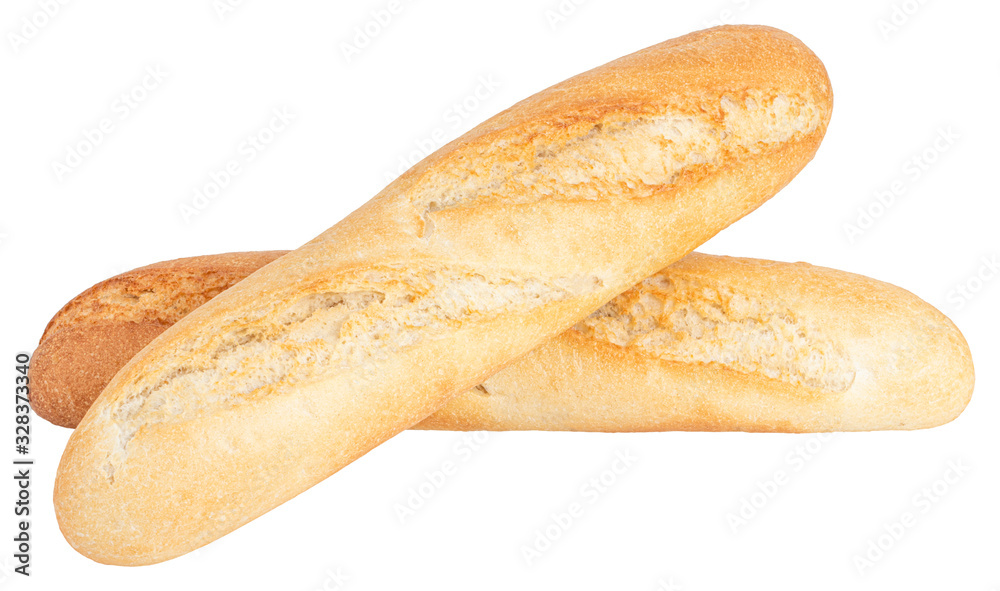 baguette isolated on white background. With Clipping Path