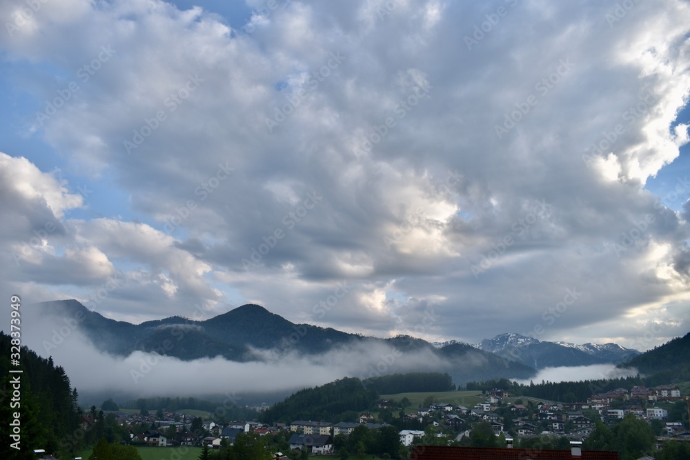 Austria's village and mountain views
