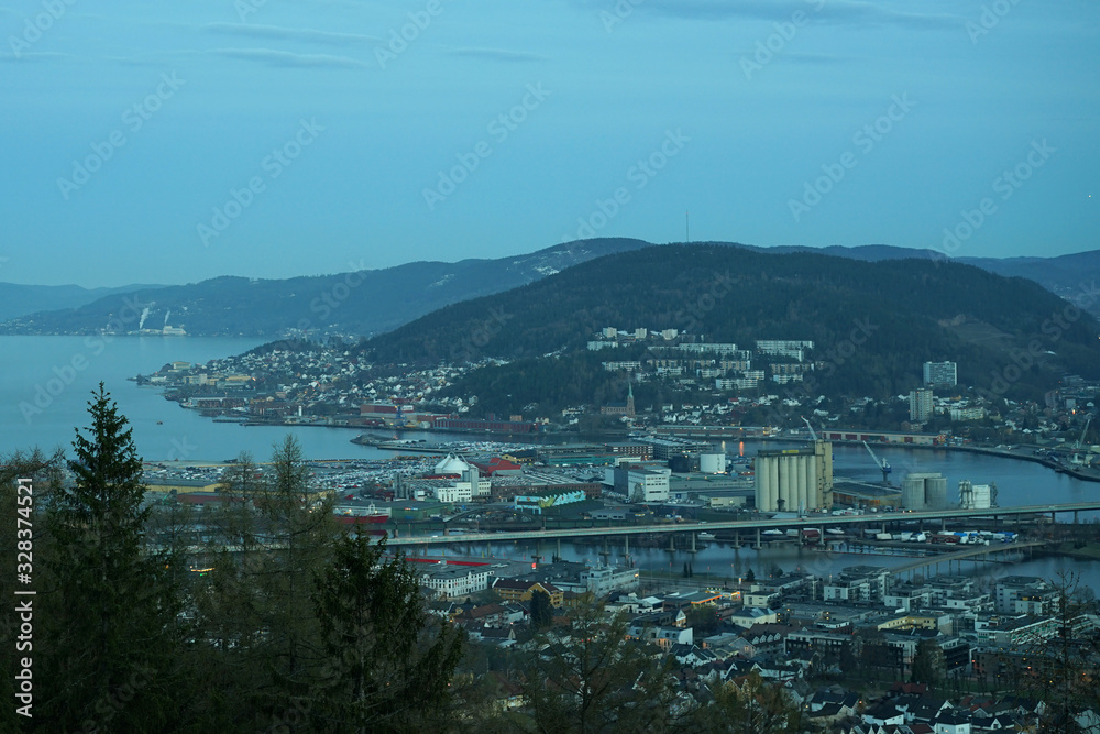 View to the city from the local place with name Sparalen.