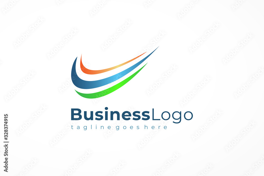 Abstract Line Waves Business Logo. Flat Vector Logo Design Template Element. Abstract Line Waves Business Logo. Flat Vector Logo Design Template Element.