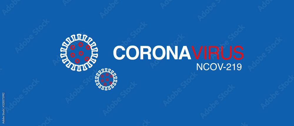coronavirus logo  2019-nCoV covid-19 corona virus vector - obrazy, fototapety, plakaty 