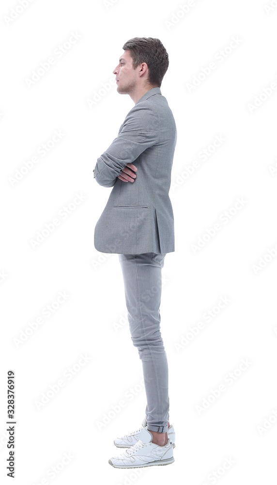side view. successful young man looking forward. side view. successful young man looking forward.