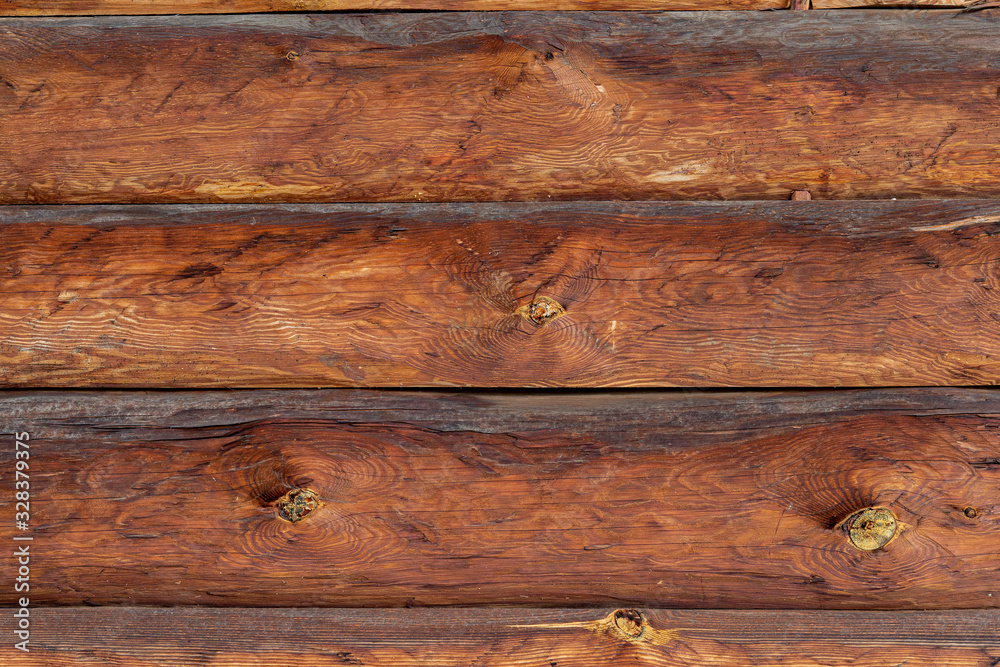 Obraz premium Texture od wooden planks. Wall made of antique wood. Raw wood after century.