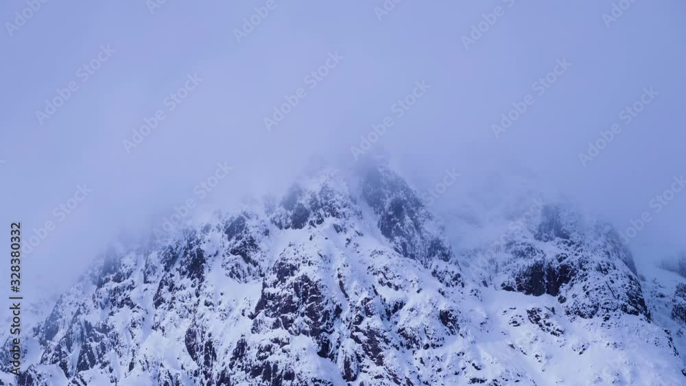 time lapse footage of winter clouds passing across the face of buachaille etive mor at the entrance to glencoe in the argyll region of the highlands of scotland during winter